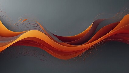 Trendy abstract red-orange gradient on gray, fluid geometric pattern for wallpaper and tablets