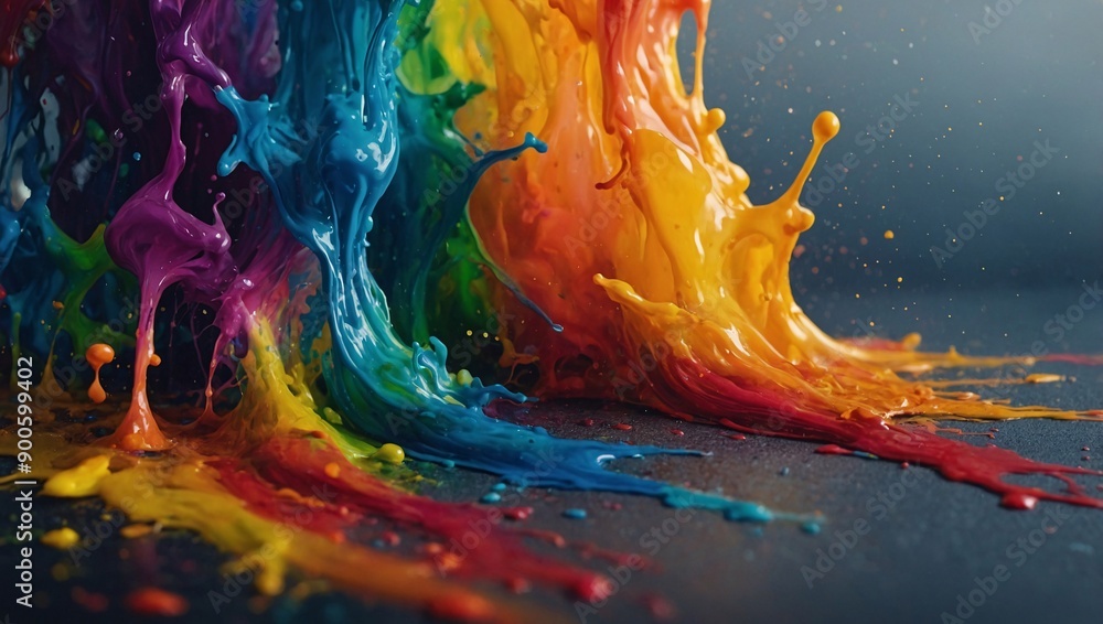 Aufkleber trendy rainbow splash abstract modern vector with colorful, blurred mesh for web use - high contrast