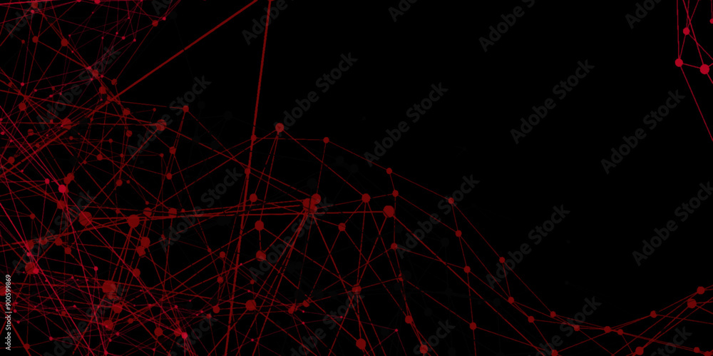 Aufkleber abstract connecting dots and lines with geometric background. geometric plexus structure cybernetic 