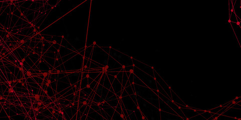 Abstract connecting dots and lines with geometric background. Geometric plexus structure cybernetic concept. Internet connection network high digital technology with connecting points and lines.