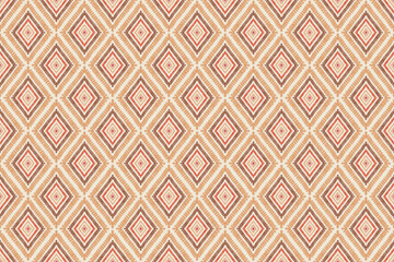 seamless pattern ikat embroidery ethnic oriental pattern traditional.Aztec geometric art ornament print.Design for carpet, Pastel colors, orange, brown, white, red, cover.wallpaper, wrapping, fabric.