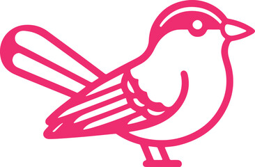 Pink bird vector art with a cute look