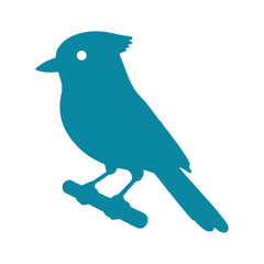Jay bird silhouette vector art illustration