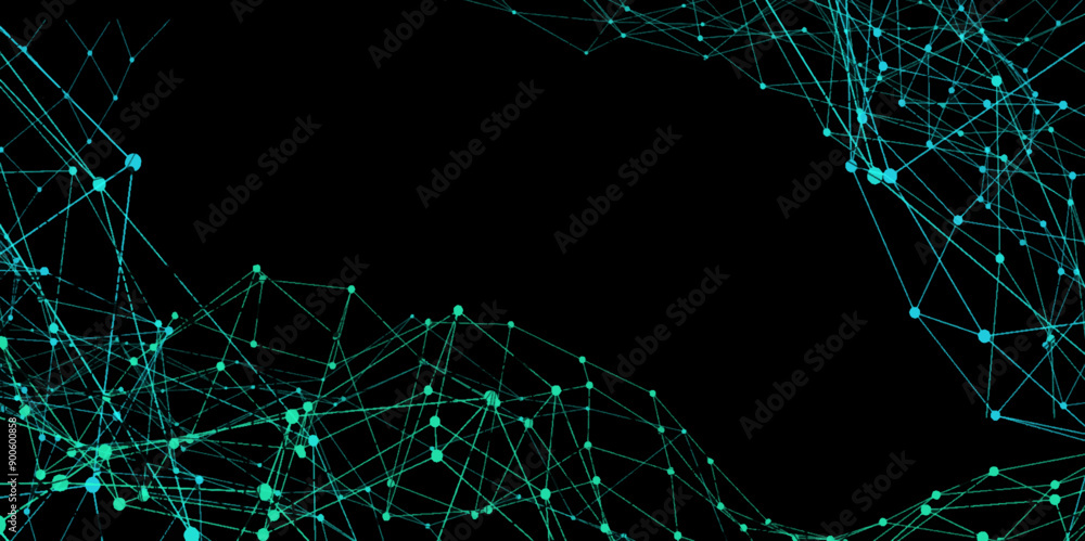 Aufkleber abstract connecting dots and lines with geometric background. geometric plexus structure cybernetic 