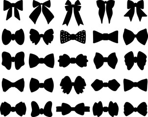 Black silhouette of butterfly bows 