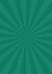 かわいいポップなドットの集中線・サンバースト　緑　Illustration with retro comic effect. Cute green burst background.