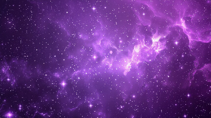 Starry Night Sky with Mountains in Purple Hue