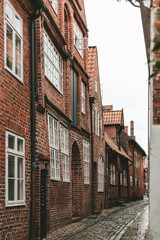 street in the old town of Lunenburg in northern Germany