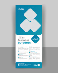 business corporate roll-up banner design, editable roll-up banner vector template