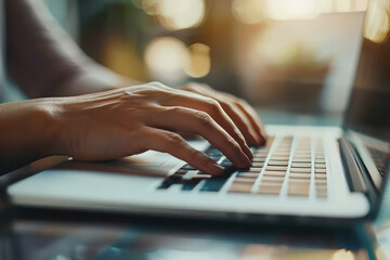 Professional Work on Laptop in Daylight 