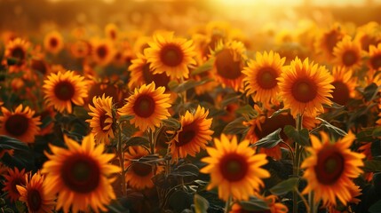 Fototapeta premium sunflower field wallpaper