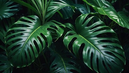 Tropical leaf texture, abstract green nature background, perfect for desktop wallpaper