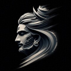 Maha Shivratri, a Hindu festival celebrated of Shiva Lord, Brush Strokes
