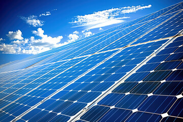 Solar Panels Under Clear Sky