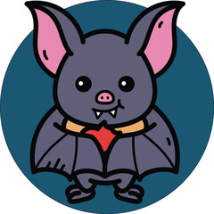 cute bat cartoon illustration