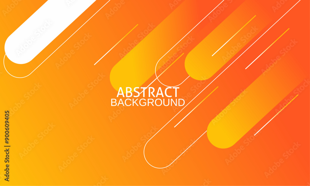 Fototapete orange rounded geometric shapes background. abstract geometric shapes. with white lines vector gradi