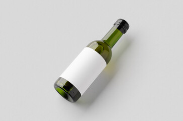 Small white wine bottle mockup. Bordeaux shape.