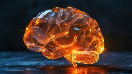 Abstract brain with glowing ideas, new concept, innovation in technology