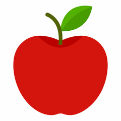 Red apple isolated on white, Red apple vector illustration, apple cartoon vector art, apple silhouette, apple vector icon
