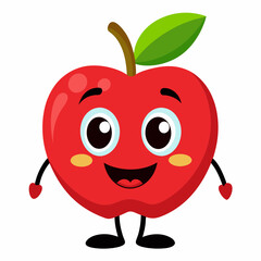 Red apple isolated on white, Red apple vector illustration, apple cartoon vector art, apple silhouette, apple vector icon