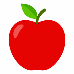 Red apple isolated on white, Red apple vector illustration, apple cartoon vector art, apple silhouette, apple vector icon