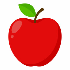 Red apple isolated on white, Red apple vector illustration, apple cartoon vector art, apple silhouette, apple vector icon