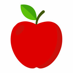 Red apple isolated on white, Red apple vector illustration, apple cartoon vector art, apple silhouette, apple vector icon