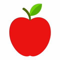Red apple isolated on white, Red apple vector illustration, apple cartoon vector art, apple silhouette, apple vector icon