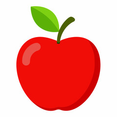 Red apple isolated on white, Red apple vector illustration, apple cartoon vector art, apple silhouette, apple vector icon