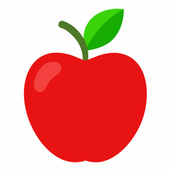 Red apple isolated on white, Red apple vector illustration, apple cartoon vector art, apple silhouette, apple vector icon