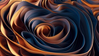 Obraz premium Wavy layers of blue and orange create a swirling pattern