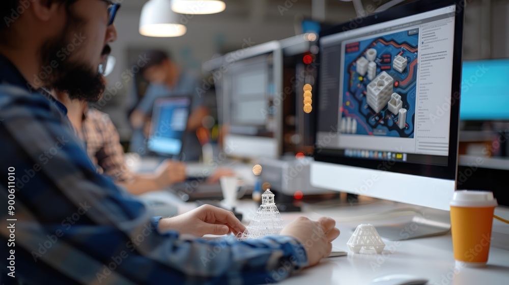 Aufkleber 3d printing engineering team creating physical objects, highlighting precision and innovation in add