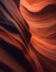 Wavy red rock formations create an abstract pattern