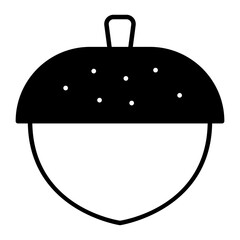 acorn icon. black fill icon