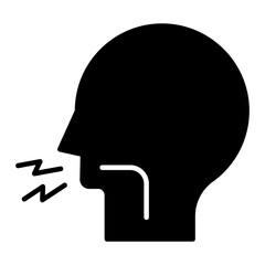 cough icon. black fill icon