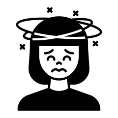 anxiety icon. black fill icon