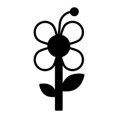 Pollen Allergy. plant icon. black fill icon