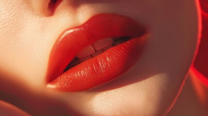 Obraz premium Bright female lips and lipstick, very beautiful graphic resources