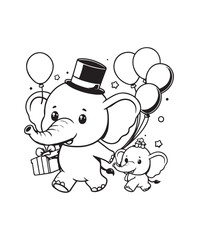 Elephant vector art,graphics Elephants icons set,vintage illustration Elephant clipart,vector Elephants flat style artwork design