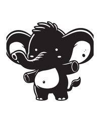 Elephant vector art,graphics Elephants icons set,vintage illustration Elephant clipart,vector Elephants flat style artwork design