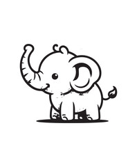 Elephant vector art,graphics Elephants icons set,vintage illustration Elephant clipart,vector Elephants flat style artwork design