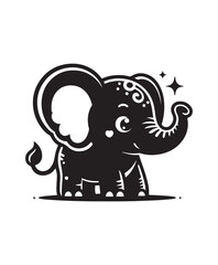 Elephant vector art,graphics Elephants icons set,vintage illustration Elephant clipart,vector Elephants flat style artwork design