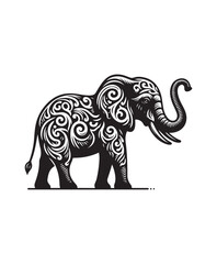 Elephant vector art,graphics Elephants icons set,vintage illustration Elephant clipart,vector Elephants flat style artwork design