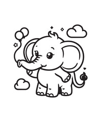 Elephant vector art,graphics Elephants icons set,vintage illustration Elephant clipart,vector Elephants flat style artwork design