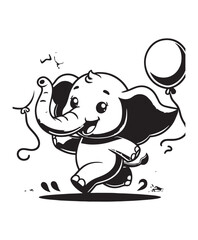 Elephant vector art,graphics Elephants icons set,vintage illustration Elephant clipart,vector Elephants flat style artwork design