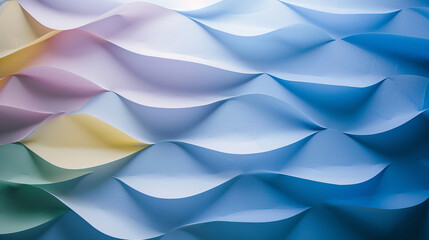 Abstract background banner wallpaper 3D Waves in Blue and White Gradient