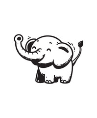 Elephant vector art,graphics Elephants icons set,vintage illustration Elephant clipart,vector Elephants flat style artwork design