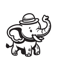 Elephant vector art,graphics Elephants icons set,vintage illustration Elephant clipart,vector Elephants flat style artwork design