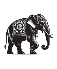 Elephant vector art,graphics Elephants icons set,vintage illustration Elephant clipart,vector Elephants flat style artwork design