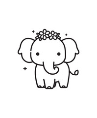 Elephant vector art,graphics Elephants icons set,vintage illustration Elephant clipart,vector Elephants flat style artwork design
